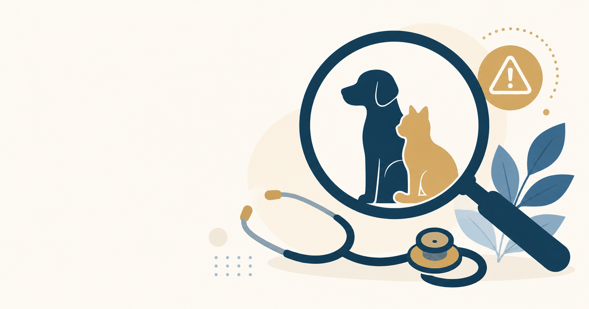 Ilustração sobre sinais de alerta de câncer em cães e gatos